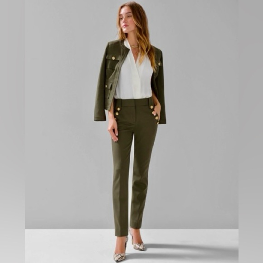 WHBM® Jolie Button Straight Luxe Stretch Pant